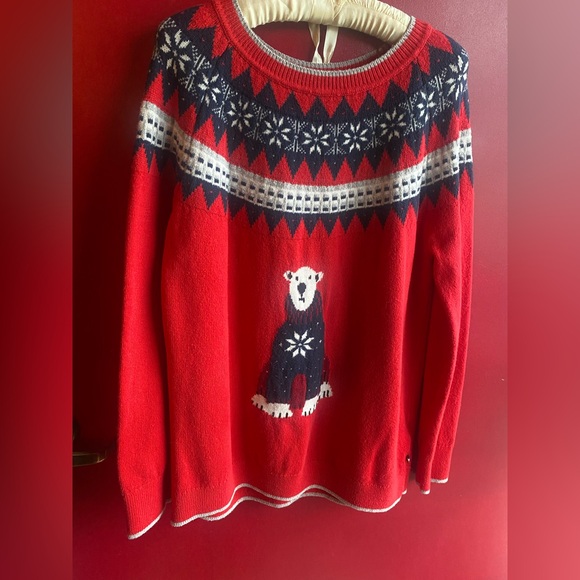 Tommy Hilfiger Sweaters - Tommy Hilfiger Fair Aisle Polar Bear Red & blue Sweater Cotton, Nylon & wool XL